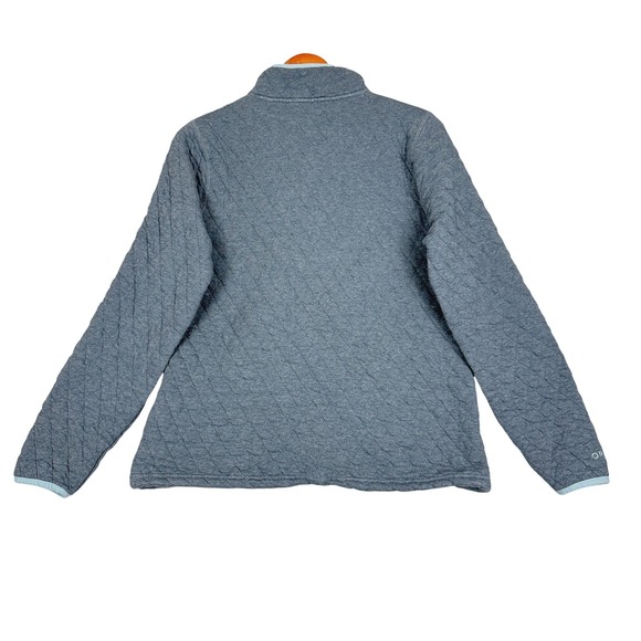 Orvis Quilted Snap T Pullover Sweatshirt Womens Small Gray Blue - Picture 3 of 11